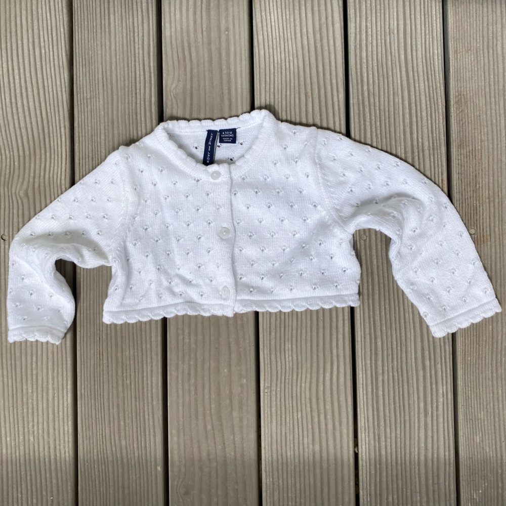 Janie and Jack Pointelle Cardigan, 6-12 Months